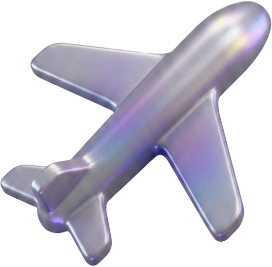 3D silver airplane render